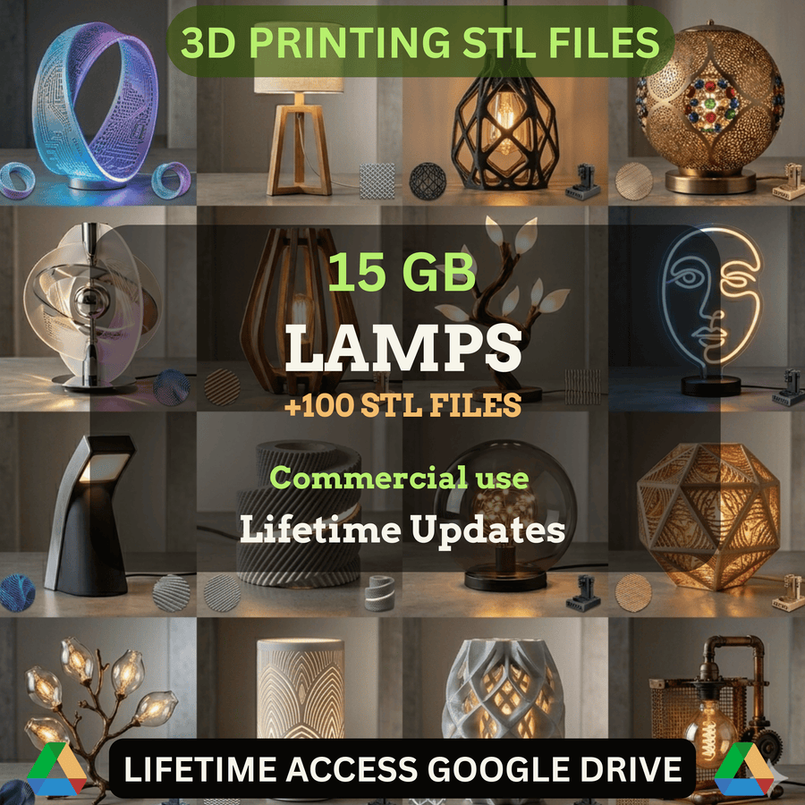 Lamp STL Mega Bundle: 100+ Files | 15GB Lifetime Updates | Google Drive