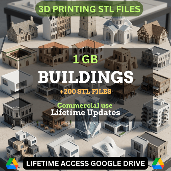 Buildings STL Mega Bundle: 200+ STL Files for 3D Printing | 1GB Lifeti ...
