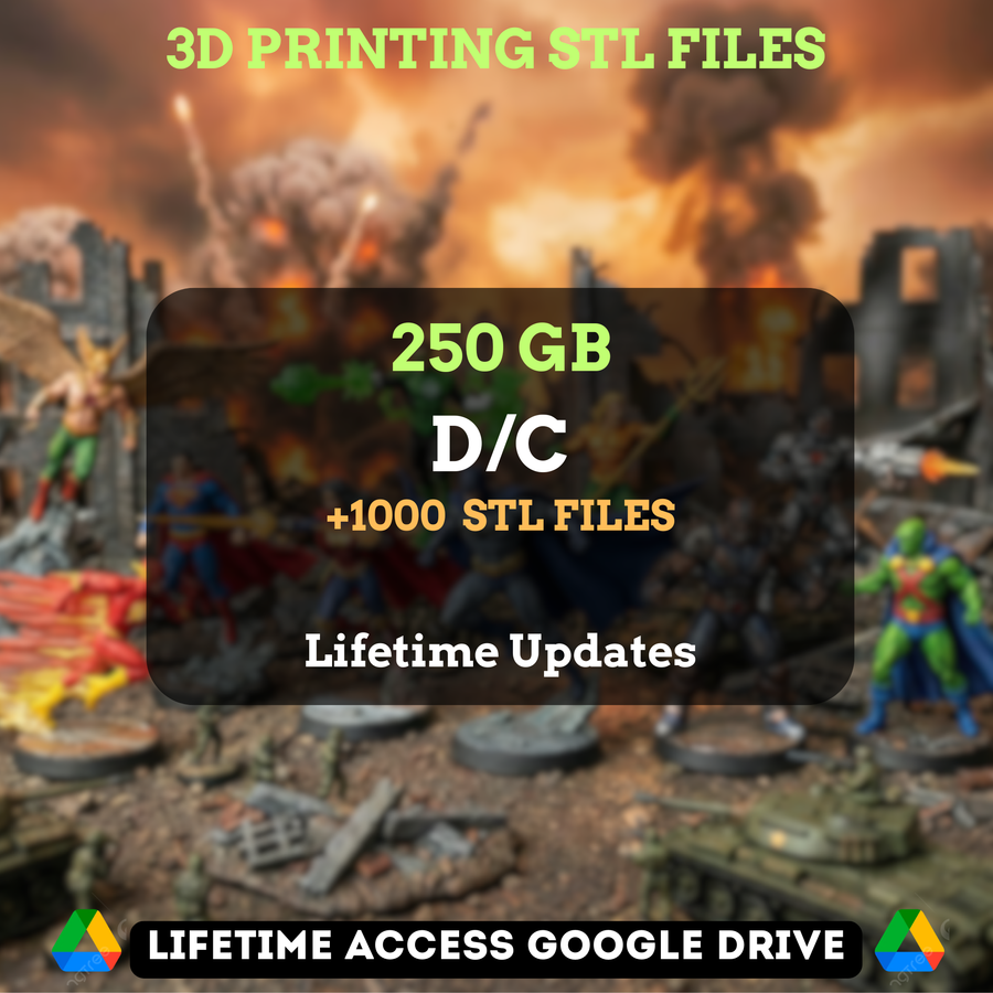 D/C STL Mega Bundle: 1000+ Files | 250GB Lifetime Updates | Google Drive