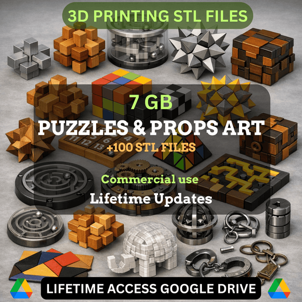 Puzzles & Props Art STL Mega Bundle: 100+ Files | 7GB Lifetime Updates ...
