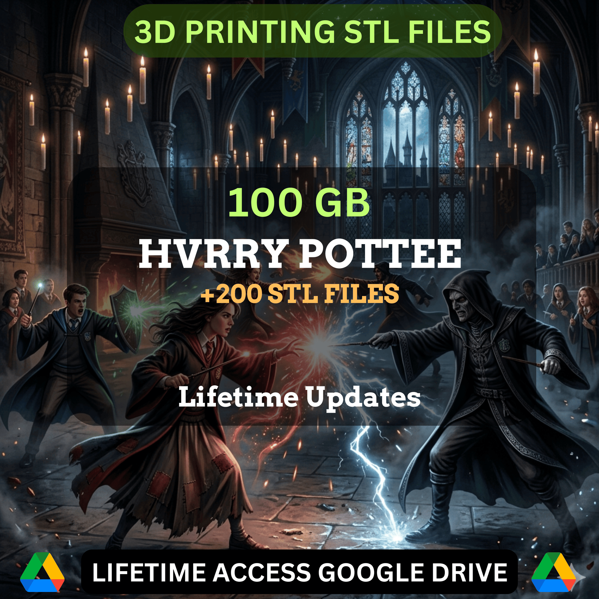 Hvrry Pottee STL Mega Bundle: 200+ Files | 100GB Lifetime Updates | Google Drive